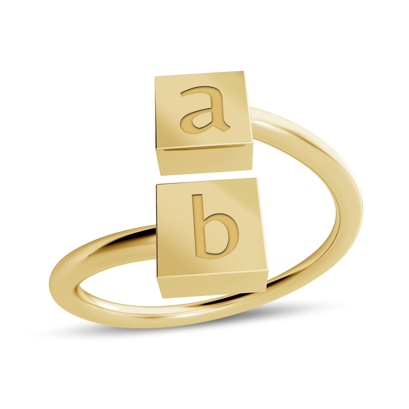 pierścień z wytłoczonymi literami