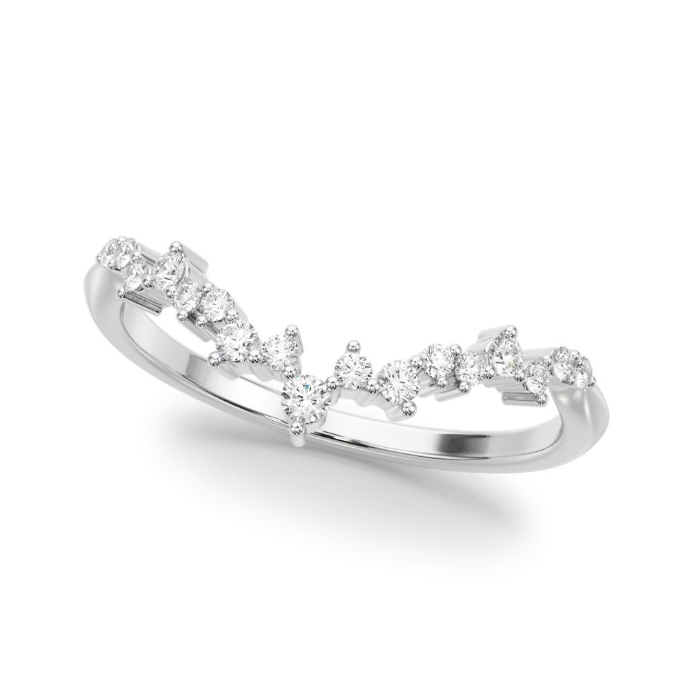 Chevron Pierścionek 0.20 ct Diament Laboratoryjny 585 Białe Złoto