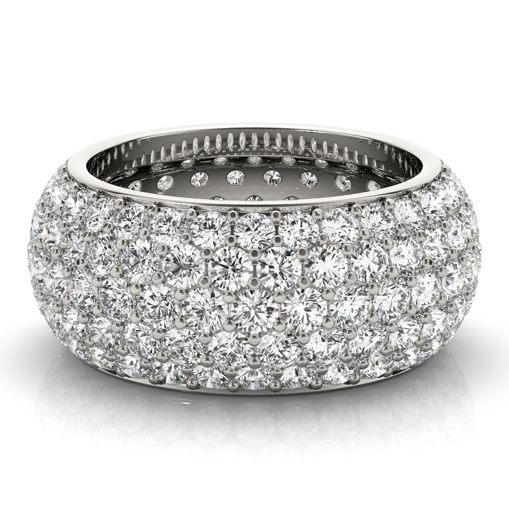 Wyrazisty Pierścionek Eternity Diament Naturalny 750 Białe Złoto